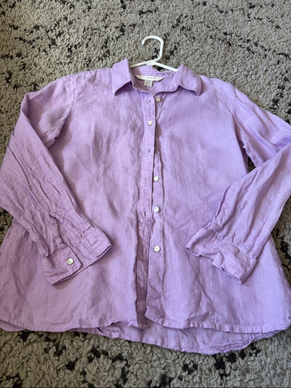 Petite Sophisticate Lavender Button-Front Shirt